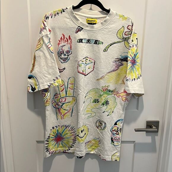 Market x Smiley Coloring Book Tee. Size XL - Picture 1 of 9